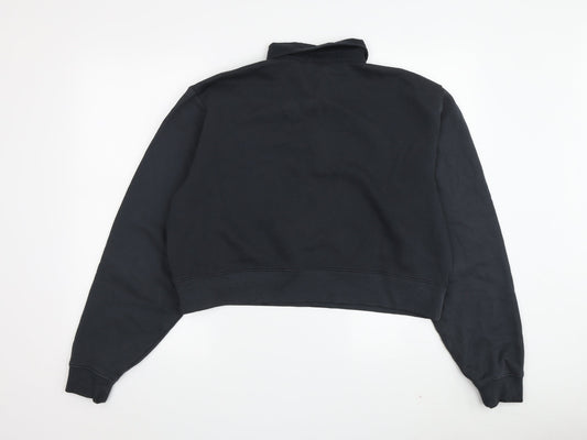 Superdry Women's Black Collared Pullover Sweatshirt UK 10