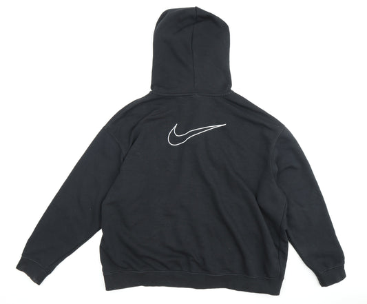 Nike Men's Black Full Zip Hoodie L - Comfortable Sports Style
