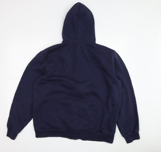 Puma Men's Blue Full Zip Hoodie L Logo Pockets