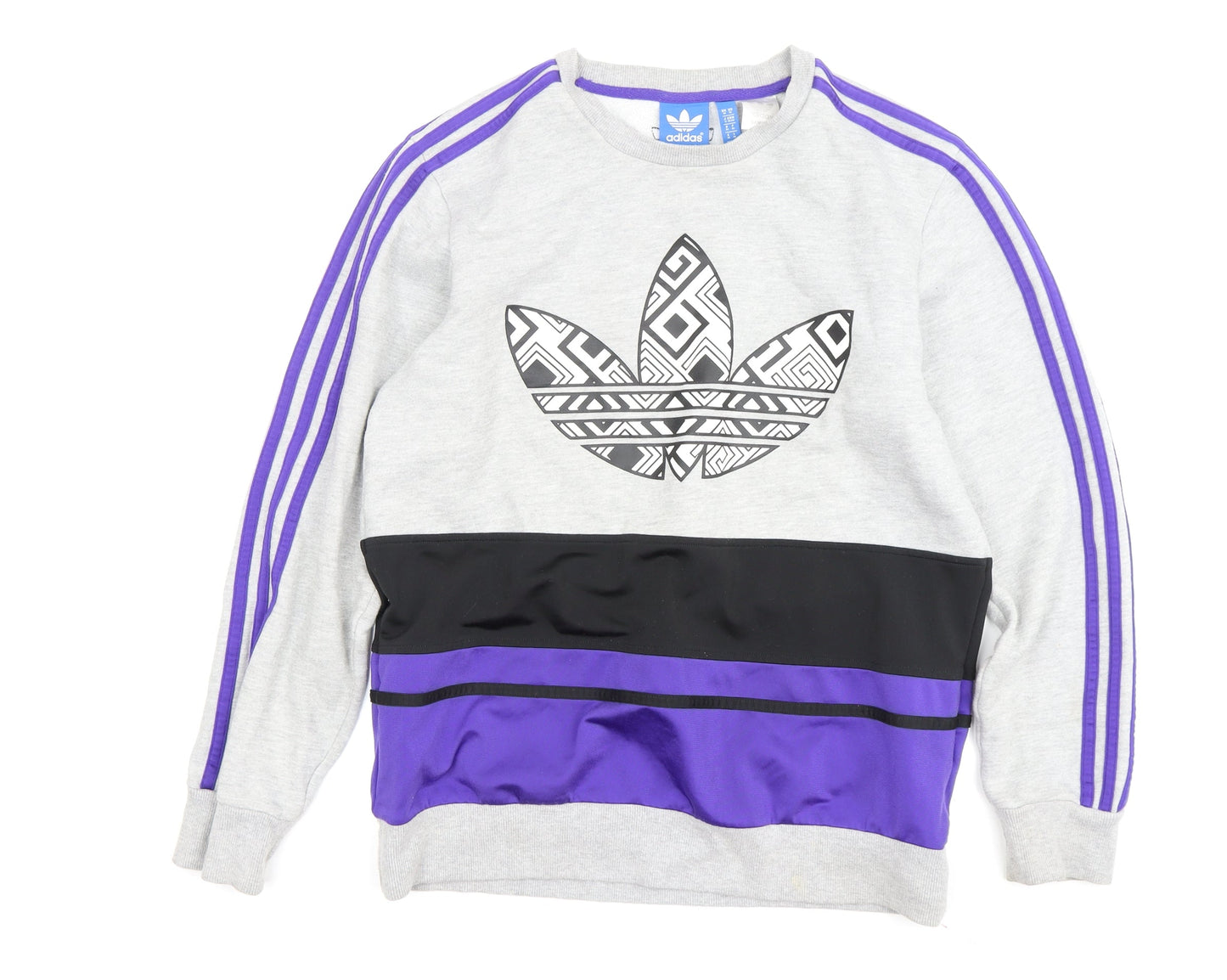 Adidas Men's Grey Sweatshirt M Crew Neck Graphic Print