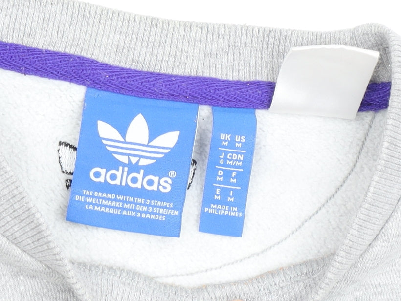 Adidas Men's Grey Sweatshirt M Crew Neck Graphic Print