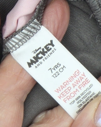 Close-up detail of Disney girls’ pink minnie mouse cropped tank top
