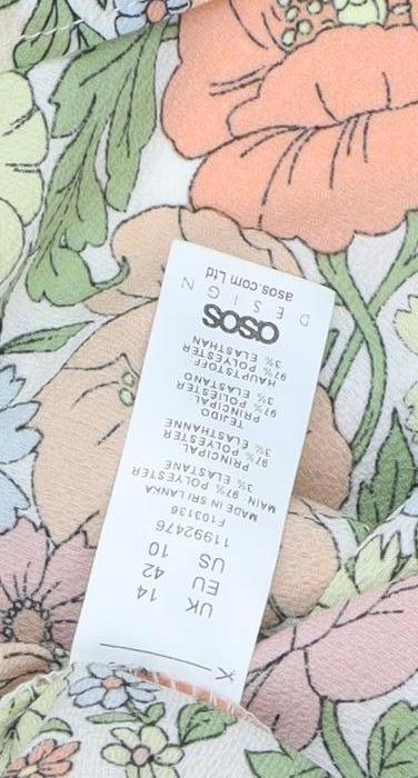 Brand and care label for ASOS DESIGN Women's Floral Slip Dress UK 14 Multicoloured