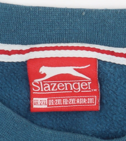 Slazenger Men's Blue Sweatshirt 2XL Pullover Crew Neck