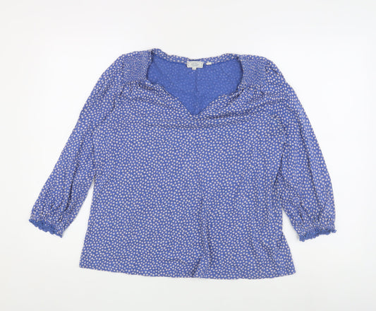 FatFace Women's Blue Floral Tunic Blouse UK 10