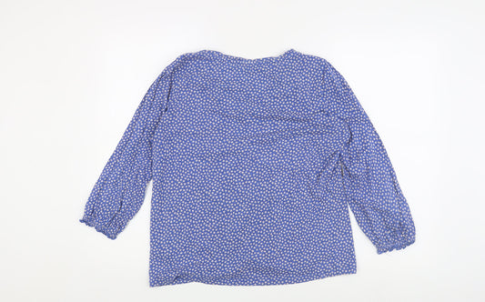 Fat Face Women's Blue Floral Tunic Blouse UK 10