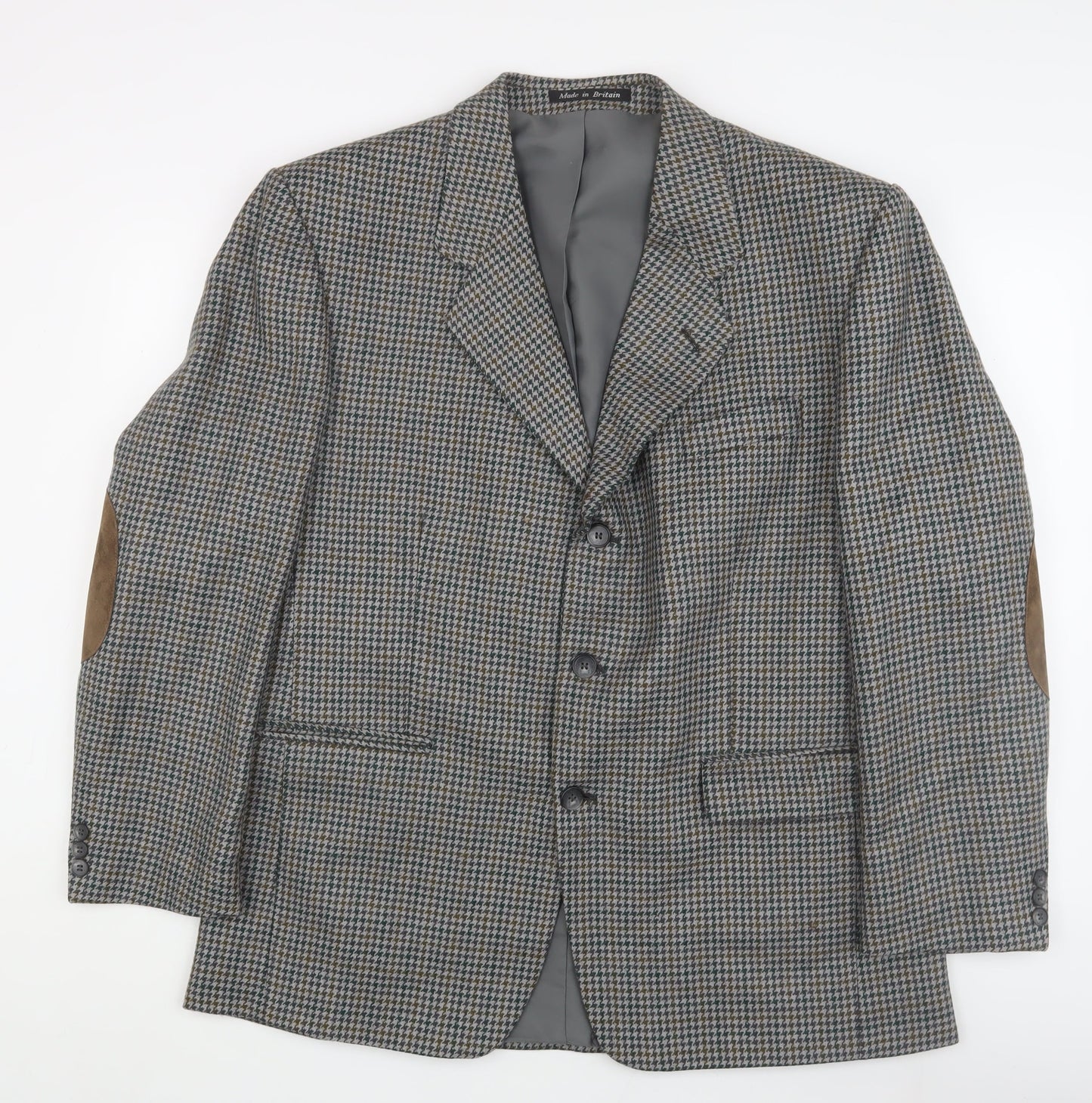 Dunn & Co Men's Grey Check Wool Blazer Size 42R