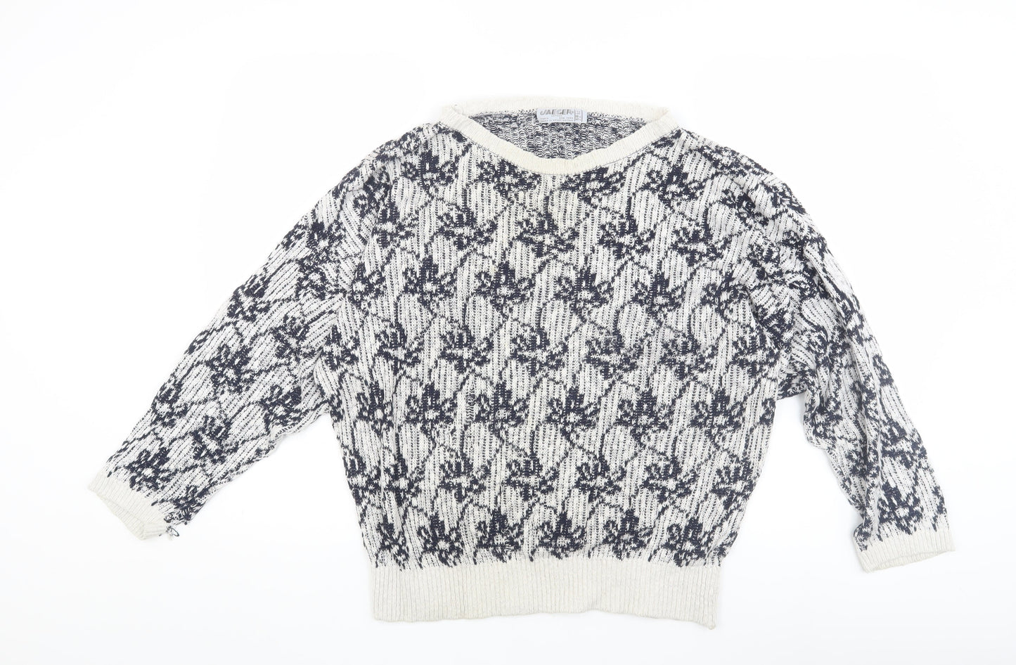 Jaeger Women's Floral Knit Pullover Jumper Size 12
