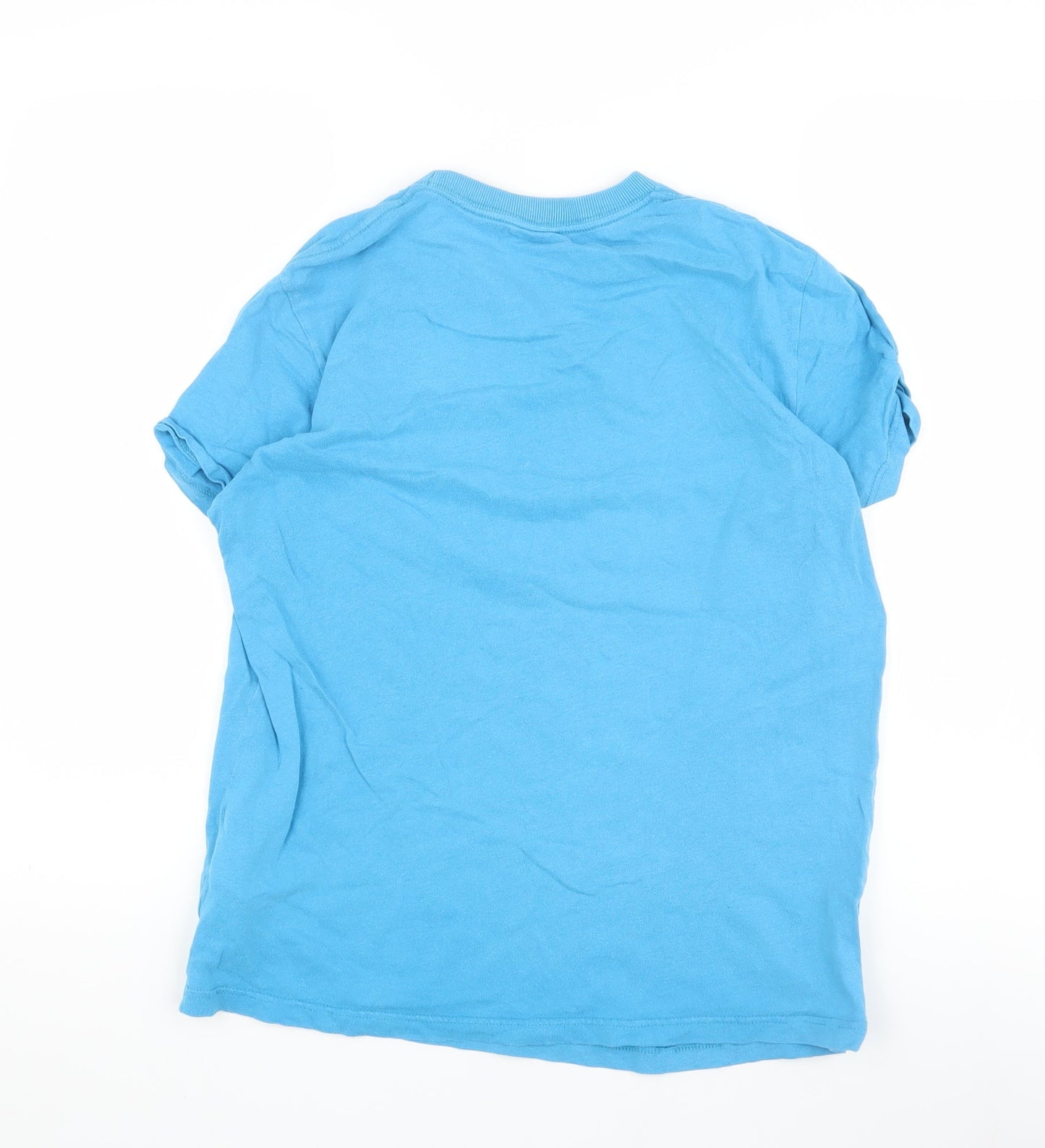 Hollister Women's Blue Embroidered T-Shirt, Size S