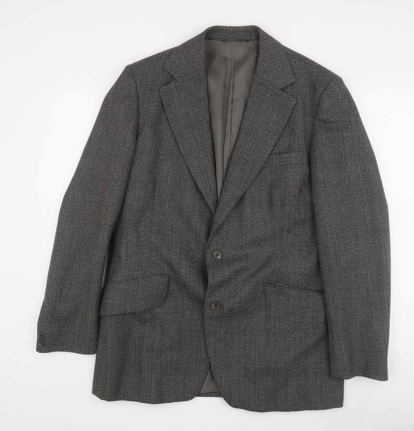 Dunn & Co Men's Grey Tweed Blazer, Size 43R, Herringbone
