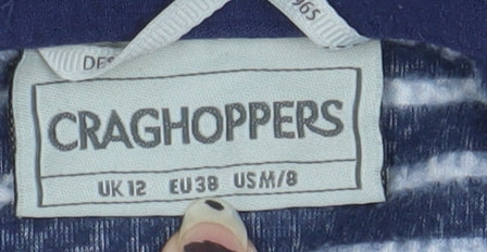 Brand and care label for Craghoppers Women's Blue Fleece Jacket, size 12