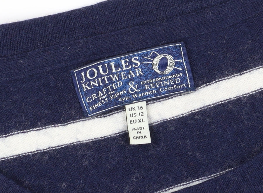 Joules Women's Blue Striped Jumper Dress Size 16