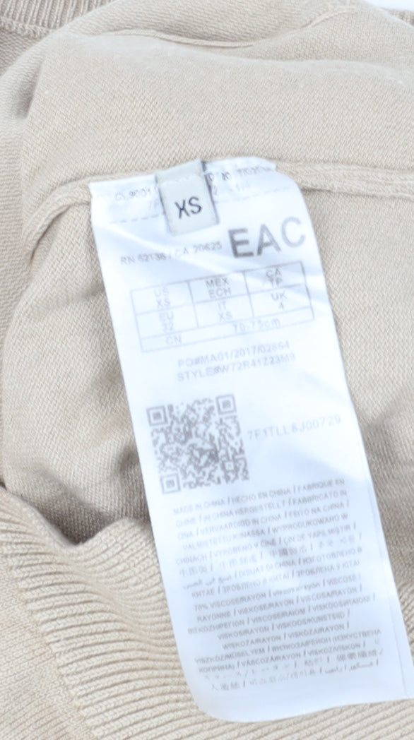 Brand and care label for Guess Women's Beige Sequin jumper XS