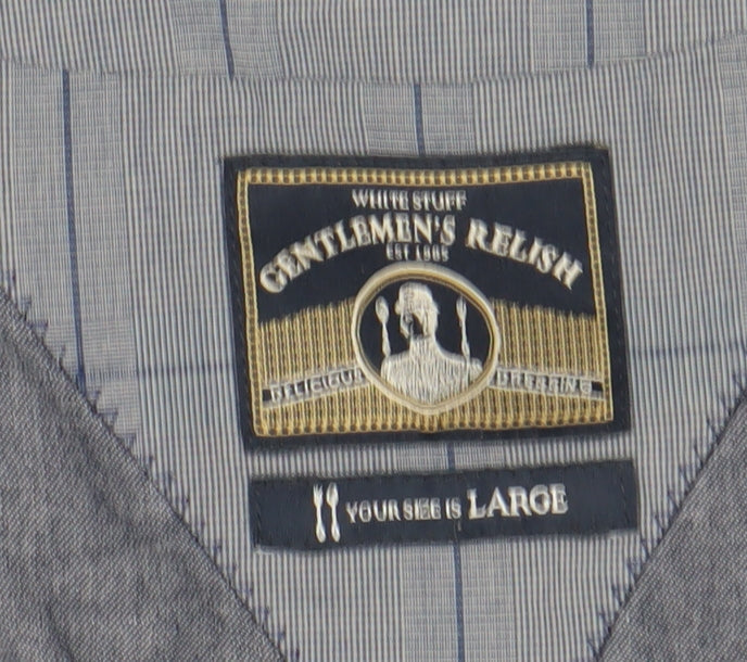 White Stuff Men's Grey Checked Waistcoat, L