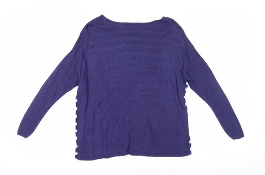 Joules Women's Blue Striped Knit T-Shirt XS