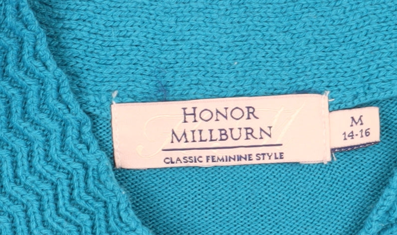 Close-up detail of Honor Millburn Women's Blue V-Neck jumper M