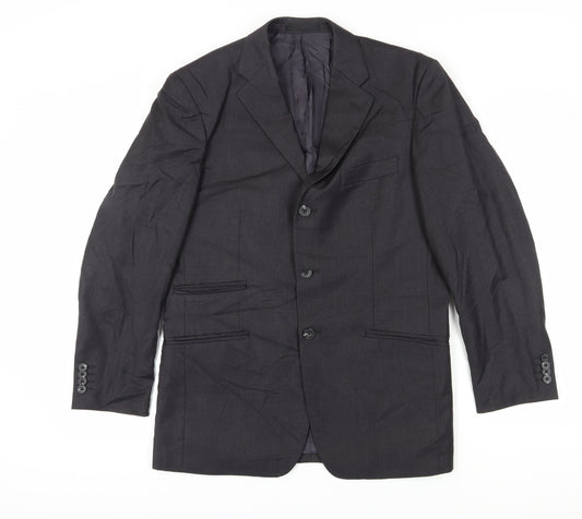 T.M.Lewin Men's Black Wool Suit Jacket, Size 38S