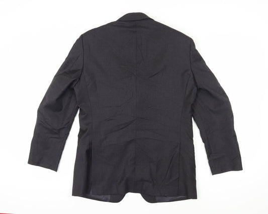 T.M.Lewin Men's Black Wool Suit Jacket, Size 38S