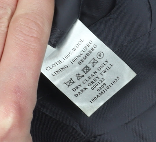 T.M.Lewin Men's Black Wool Suit Jacket, Size 38S
