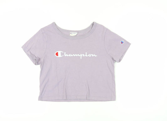 Champion Womens Purple Cropped T-Shirt S