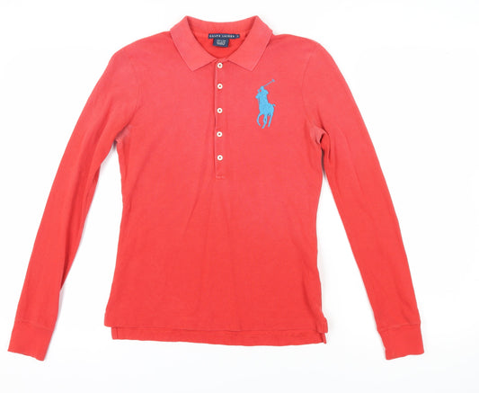 Ralph Lauren Unisex Red Long Sleeve Polo Shirt S