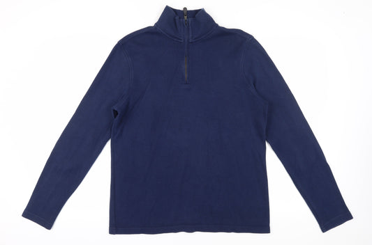 Banana Republic Men's Blue 1/4 Zip Pullover Sweatshirt L
