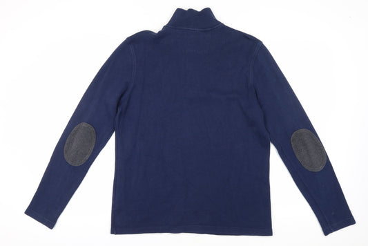 Banana Republic Men's Blue 1/4 Zip Pullover Sweatshirt L