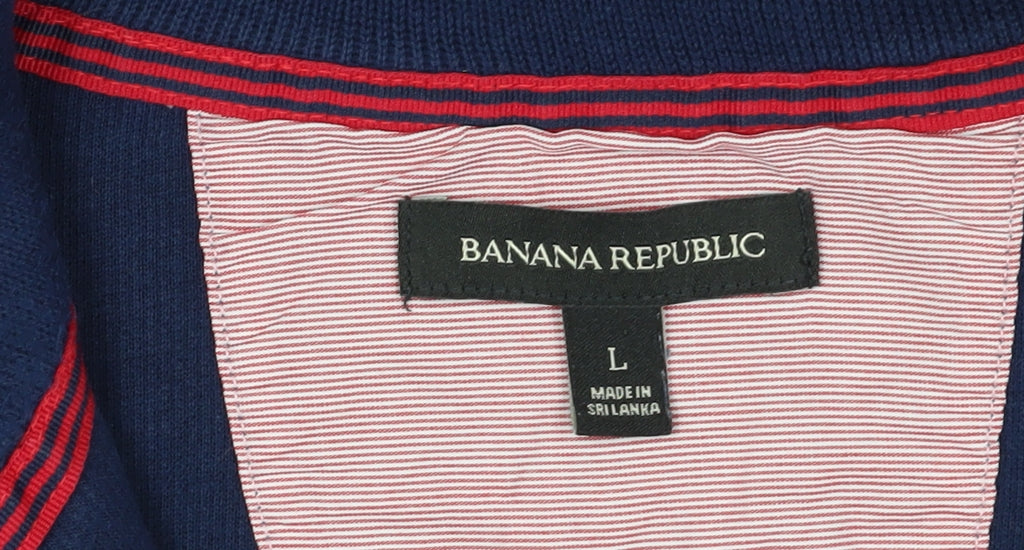 Banana Republic Men's Blue 1/4 Zip Pullover Sweatshirt L