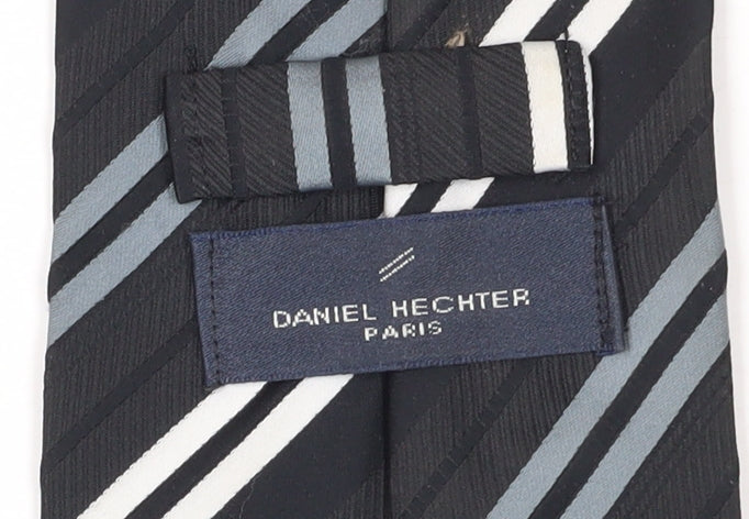 Daniel Hechter Men's Black Striped Silk Tie
