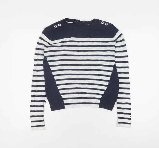 Tommy Hilfiger Women's Blue XS Striped Pullover Jumper