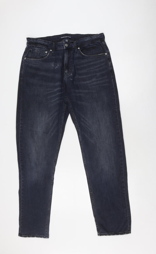 Calvin Klein Men's Blue Straight Jeans 33X32