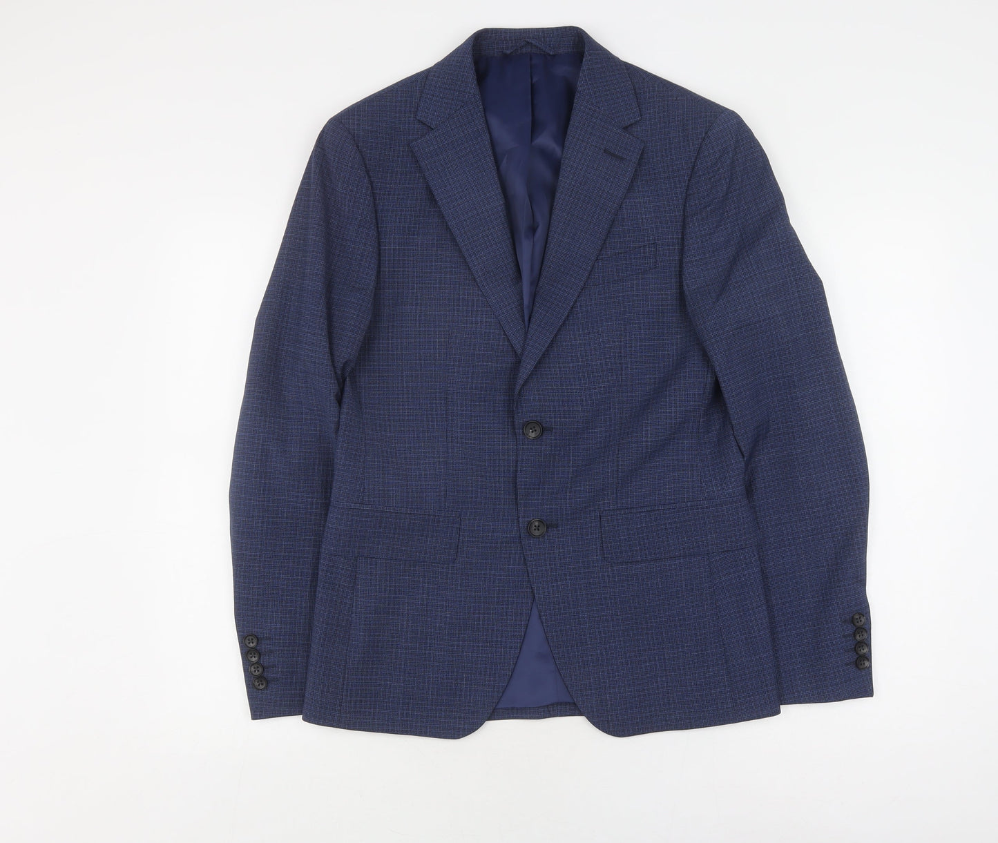 DKNY Moss Bros Men's Blue Slim Fit Blazer, Size 36R