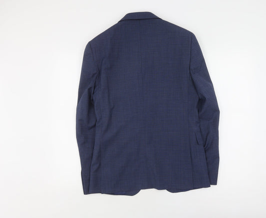 DKNY Moss Bros Men's Blue Slim Fit Blazer, Size 36R