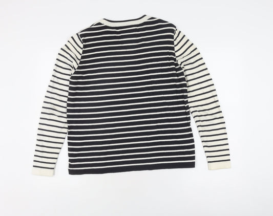 Superdry Women's Black Striped Pullover Jumper S