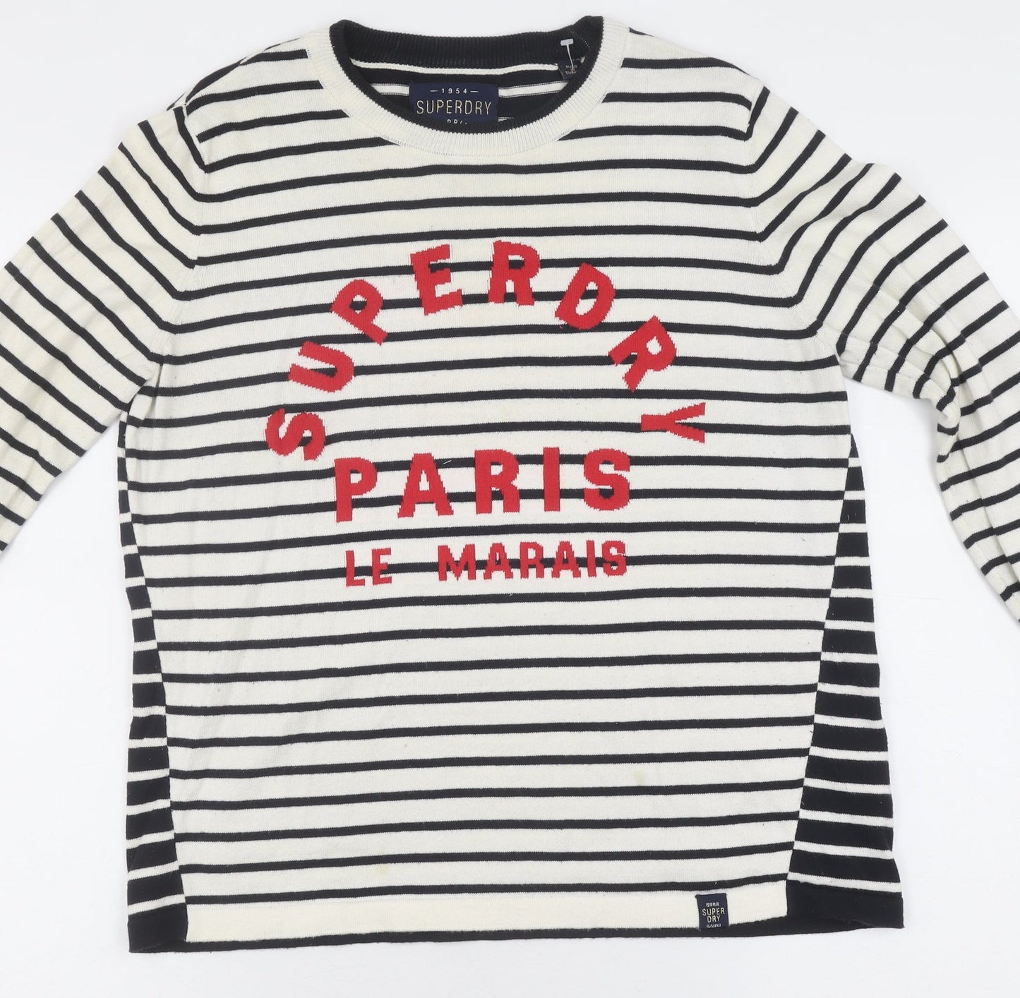 Superdry Women's Black Striped Pullover Jumper S