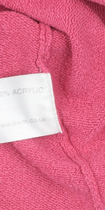 EWM Pink V-Neck Knit T-Shirt for Women, Size M