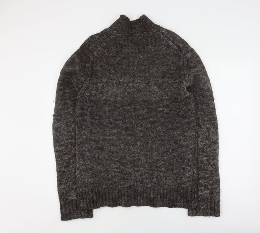 Gap Men's Grey Wool Henley Jumper, Medium Size