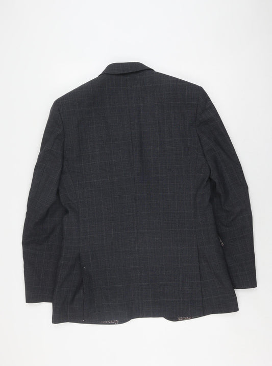 Racing Green Men's Grey Check Blazer 40 Long