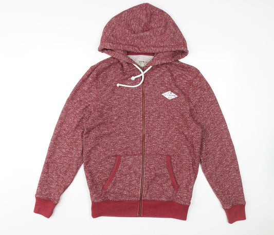 Jack Wills Men's Red Full Zip Hoodie S