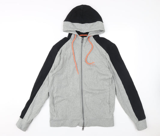 Armani Exchange Men’s Grey Black Hoodie Full Zip S