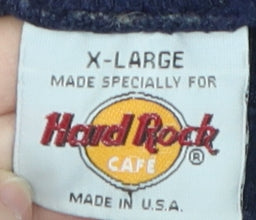 Hard Rock Cafe Women's Navy Blue Sweatshirt XL