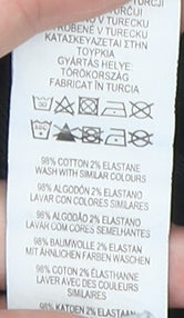 Brand and care label for Denim Co. Women's Black Skinny Jeans, size 10
