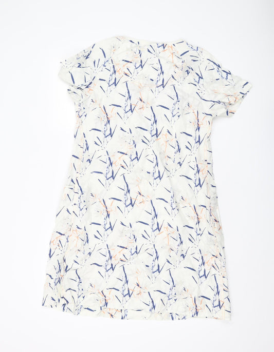 White Stuff Women's White Floral Shift Dress Size 8