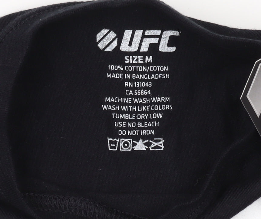 UFC Women's Black M Crew Neck T-Shirt, Basic Style