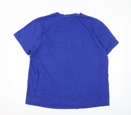 Puma Men's Blue XXL Logo T-Shirt, Short Sleeve