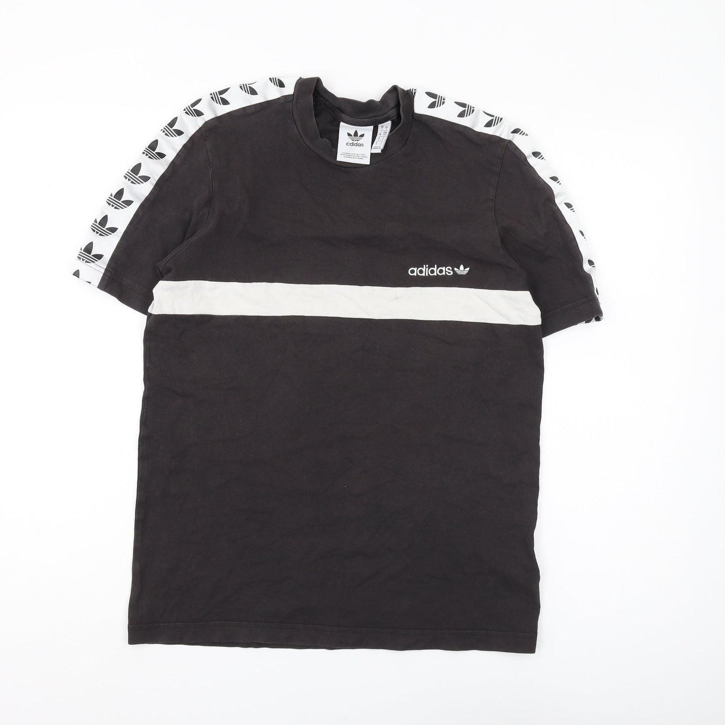 Adidas Men's Black Cotton Crew Neck T-Shirt, Size S