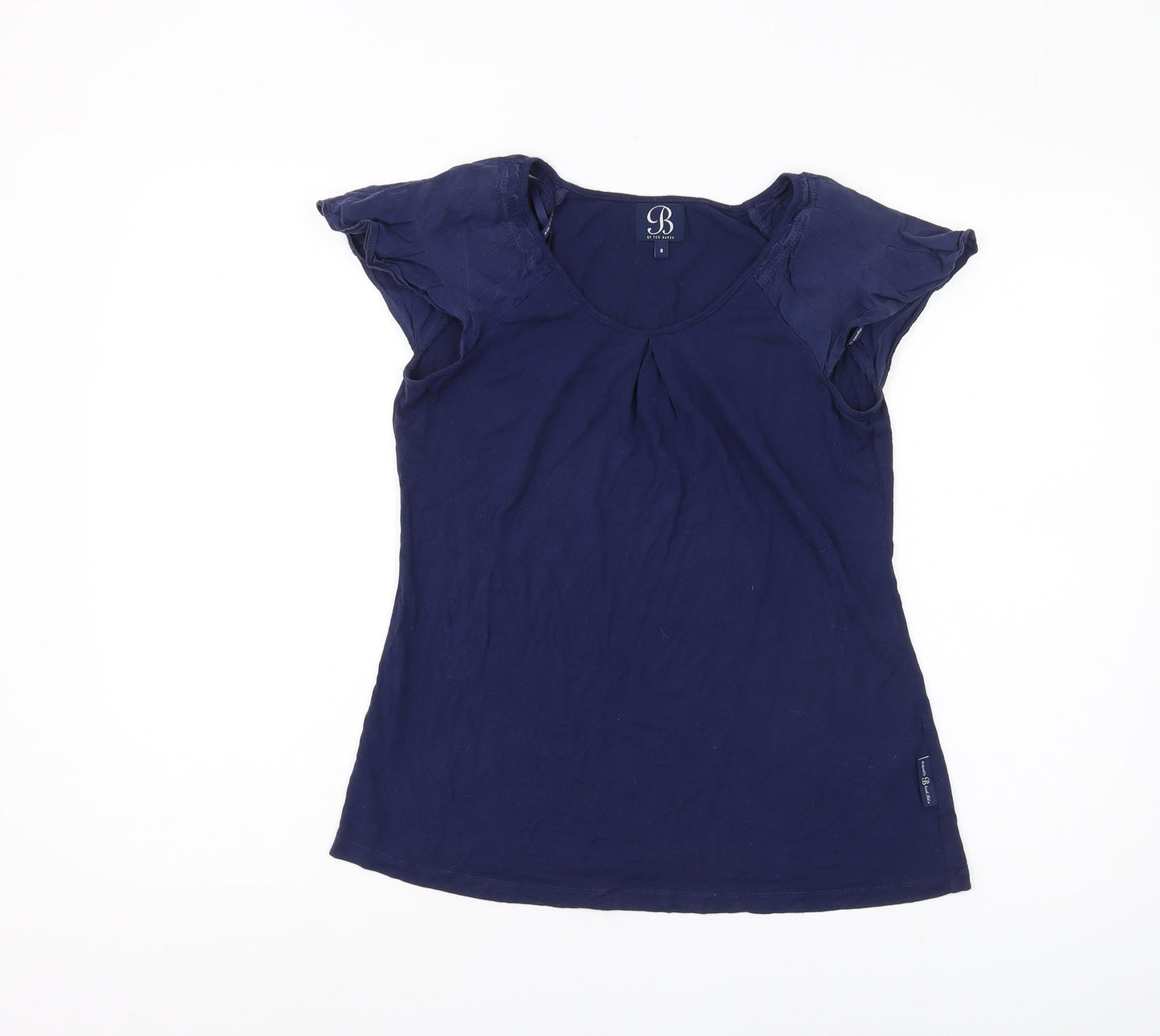 Ted Baker Women's Blue Flutter Sleeve T-Shirt - Size 8