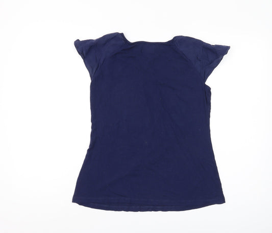 Womens UK Size 8 Ted Baker Blue Modal Blend T-Shirt