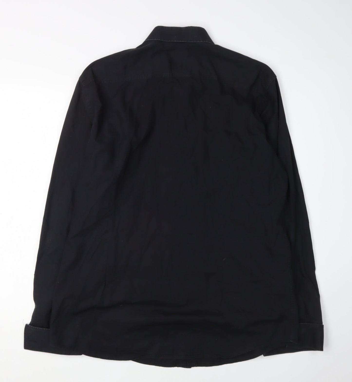 Hugo Boss Men's Black Slim Fit Dress Shirt Size 43