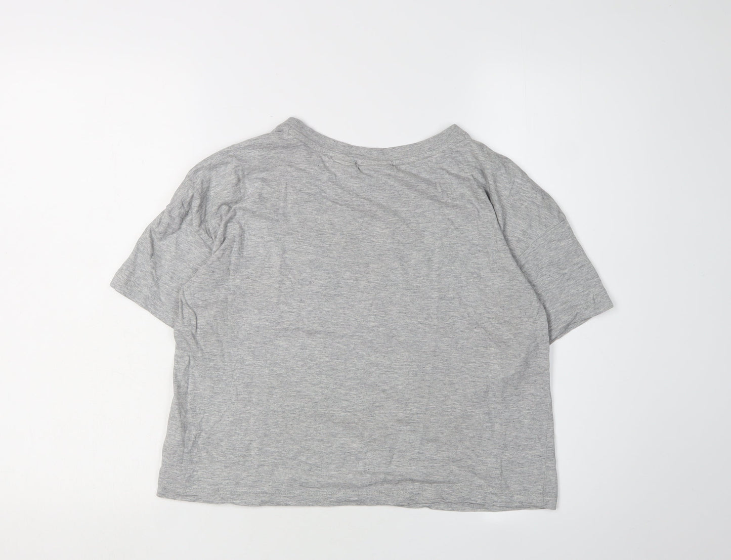 FILA Grey Cotton Crew Neck T-Shirt M Unisex Adults